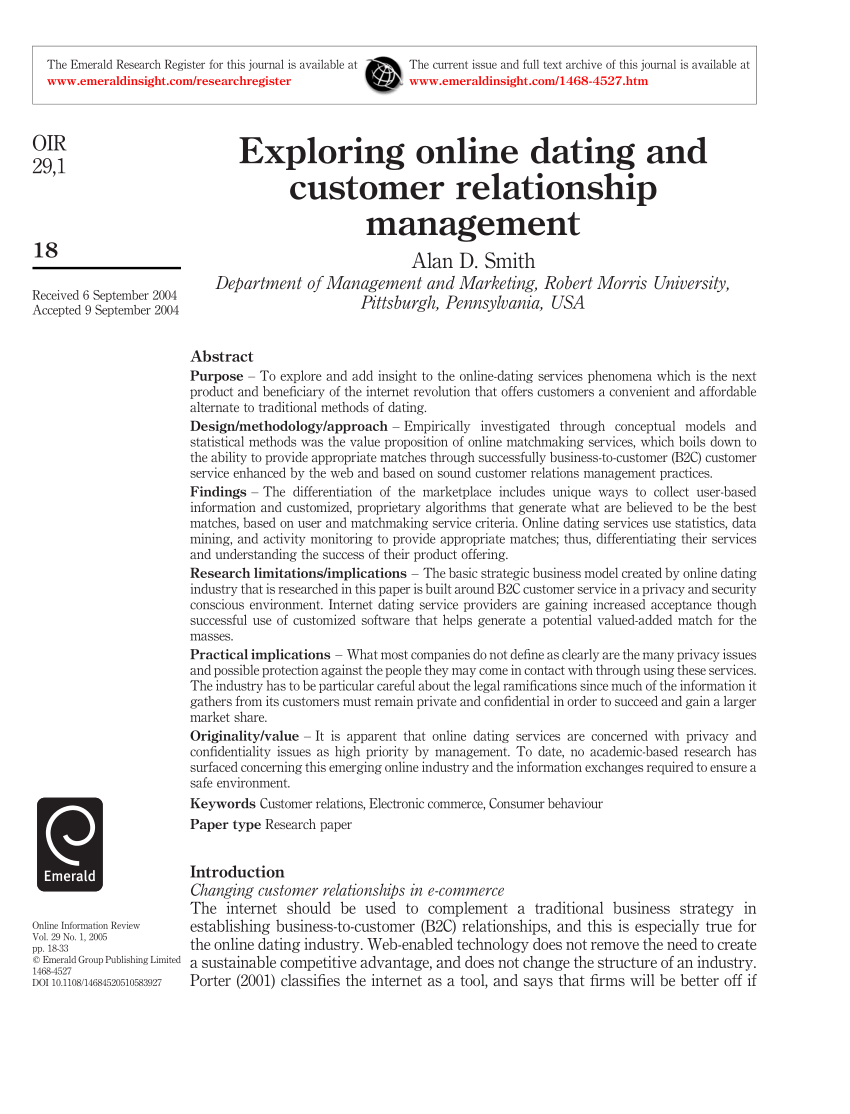 Research On Internet Dating