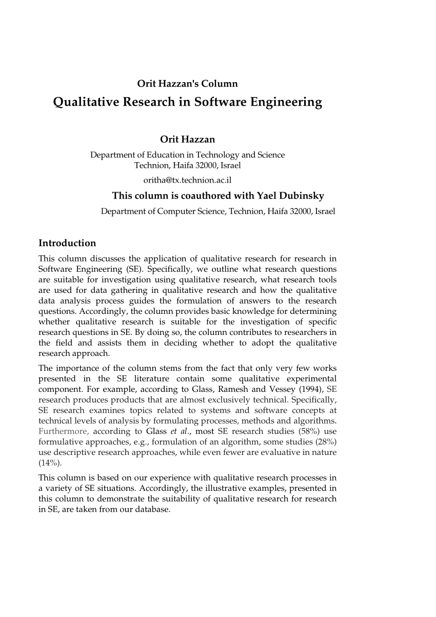 research papers software quality