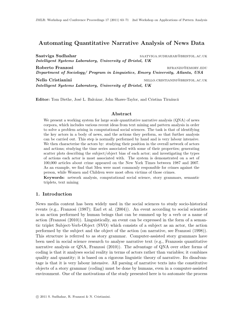 narrative report about quantitative research