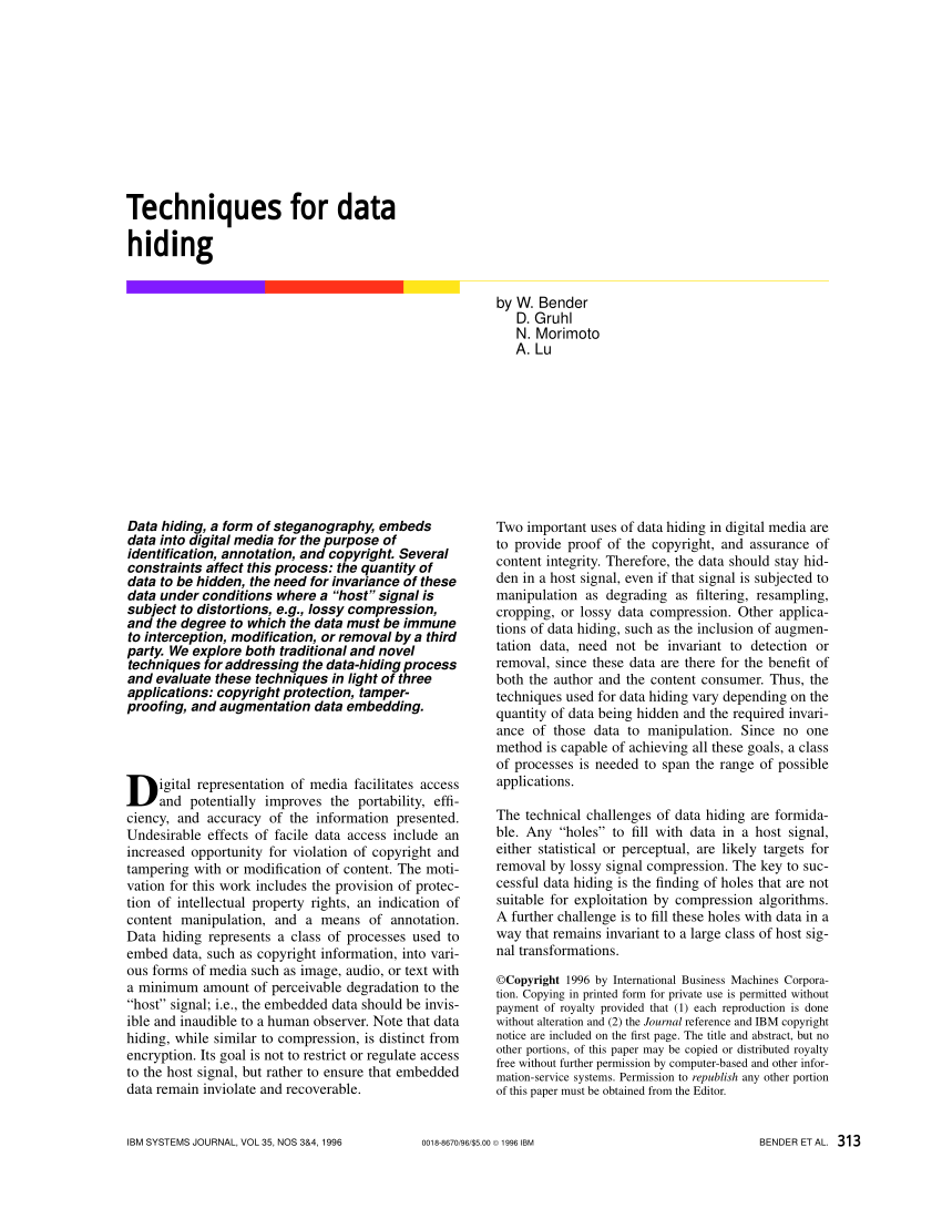 research paper on data hiding