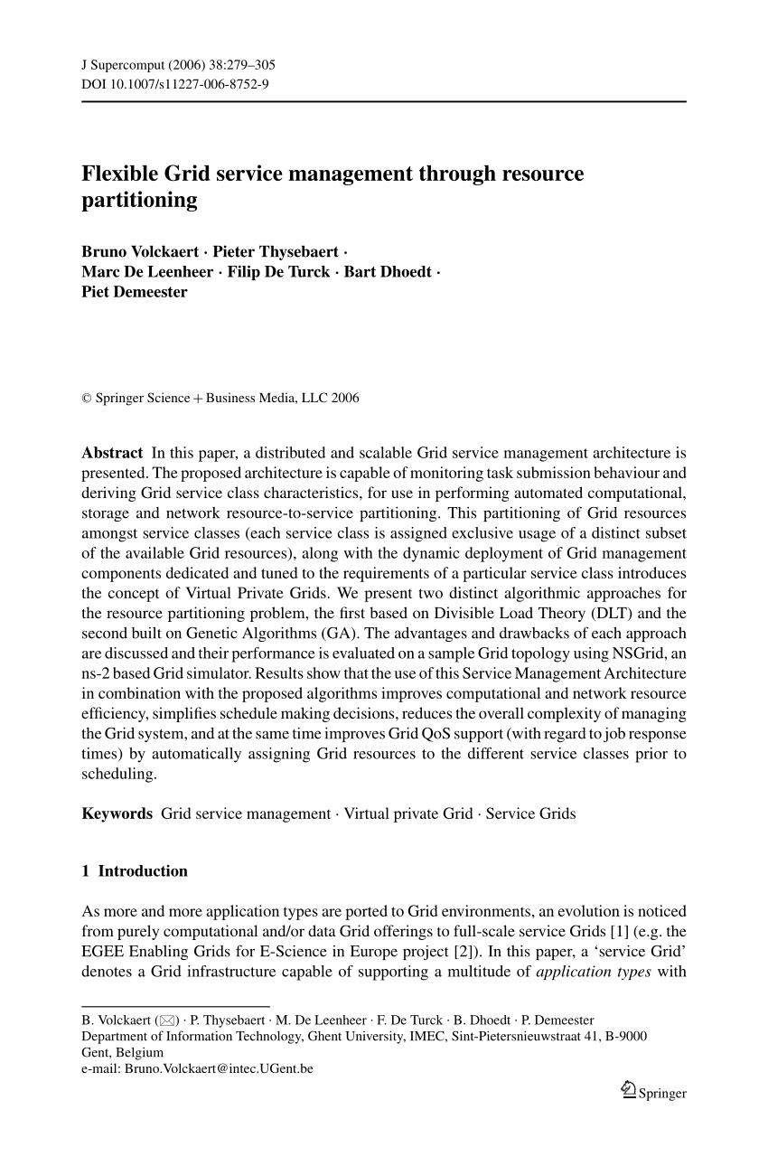 Pdf Flexible Grid Service Management Through Resource Partitioning