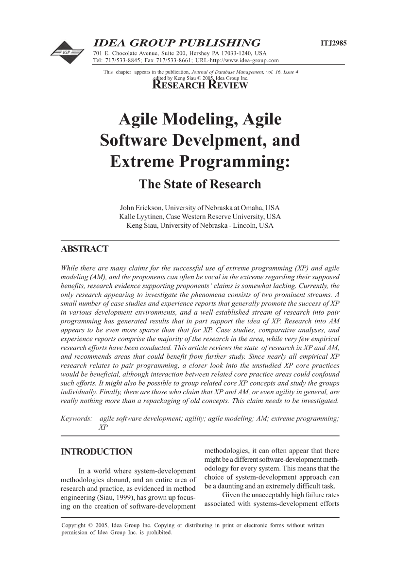agile model research paper