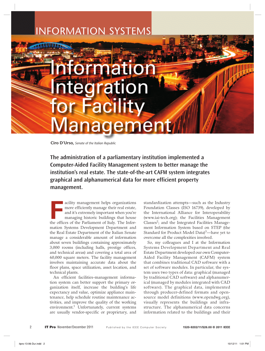 PDF Information Integration for Facility Management