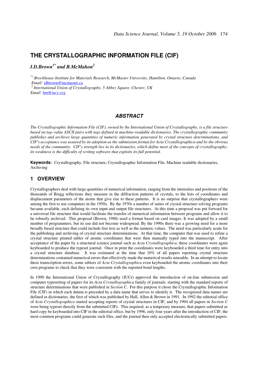 Crystallographic information file чем открыть