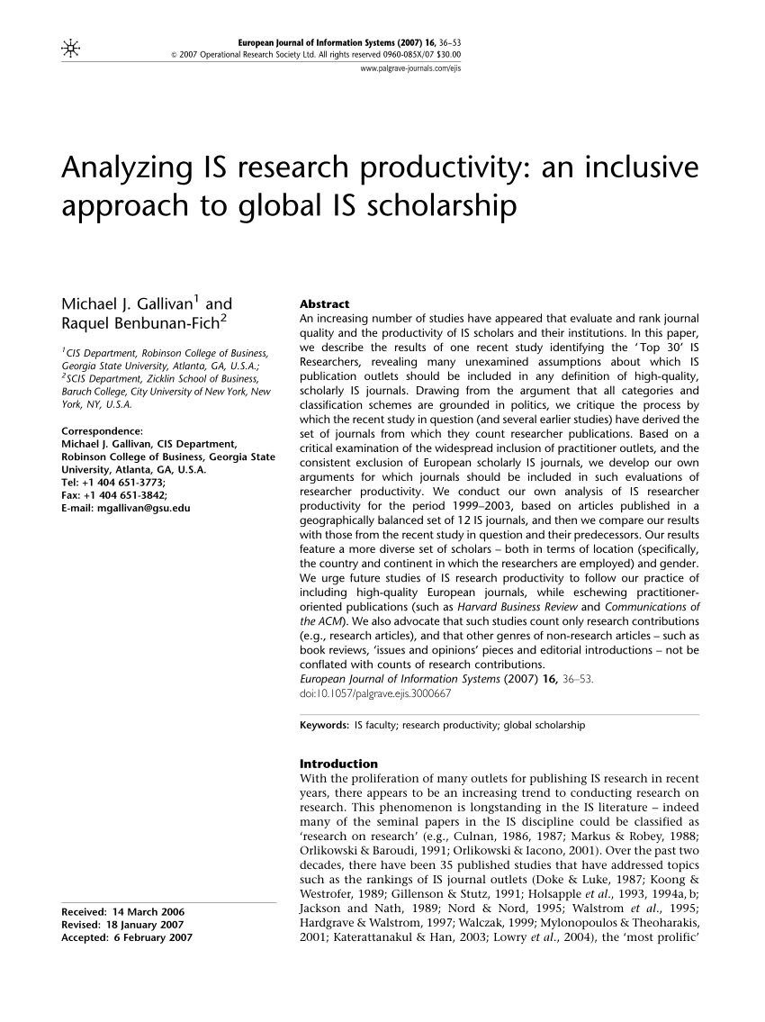 research and scholarship productivity