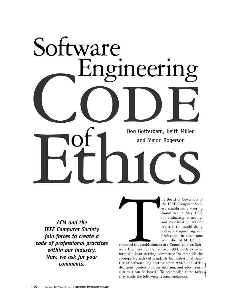 Code of Ethics. Established related