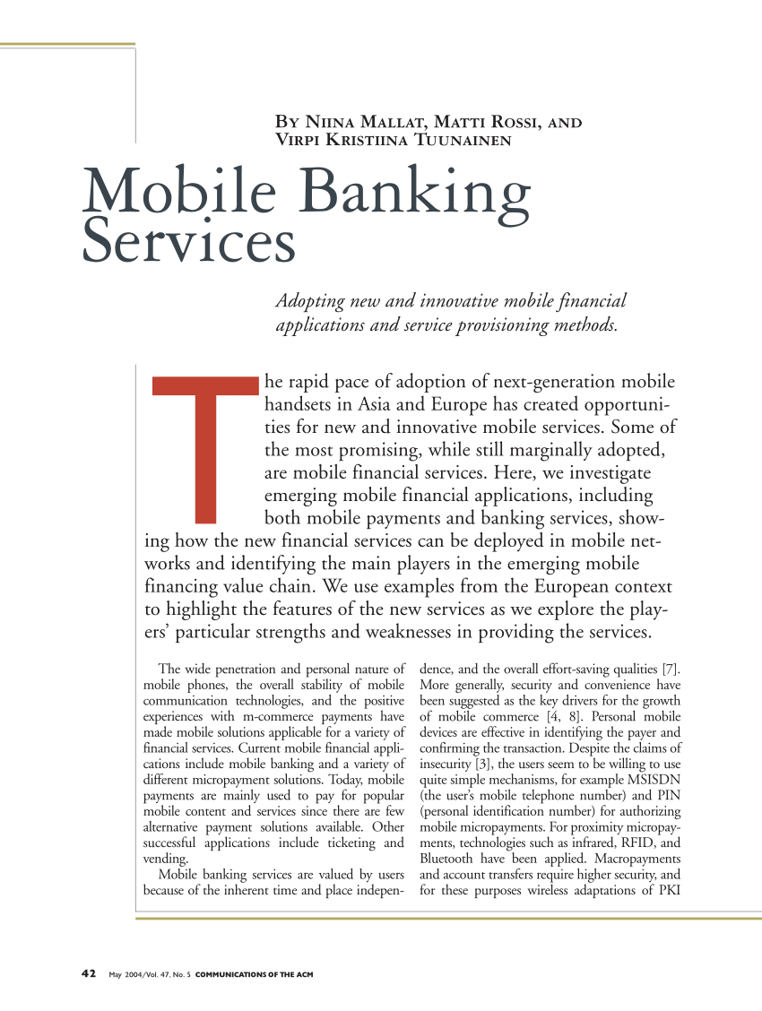 research project on mobile banking