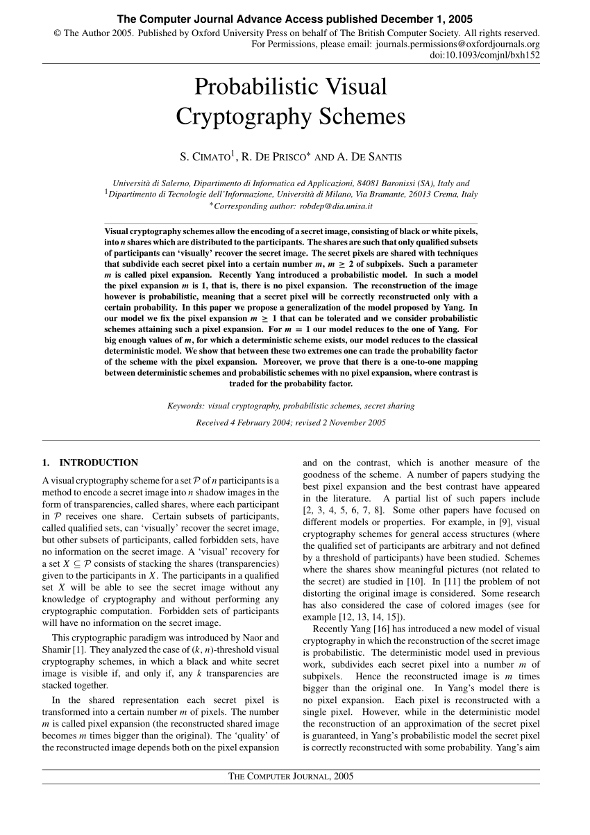 research papers on visual cryptography
