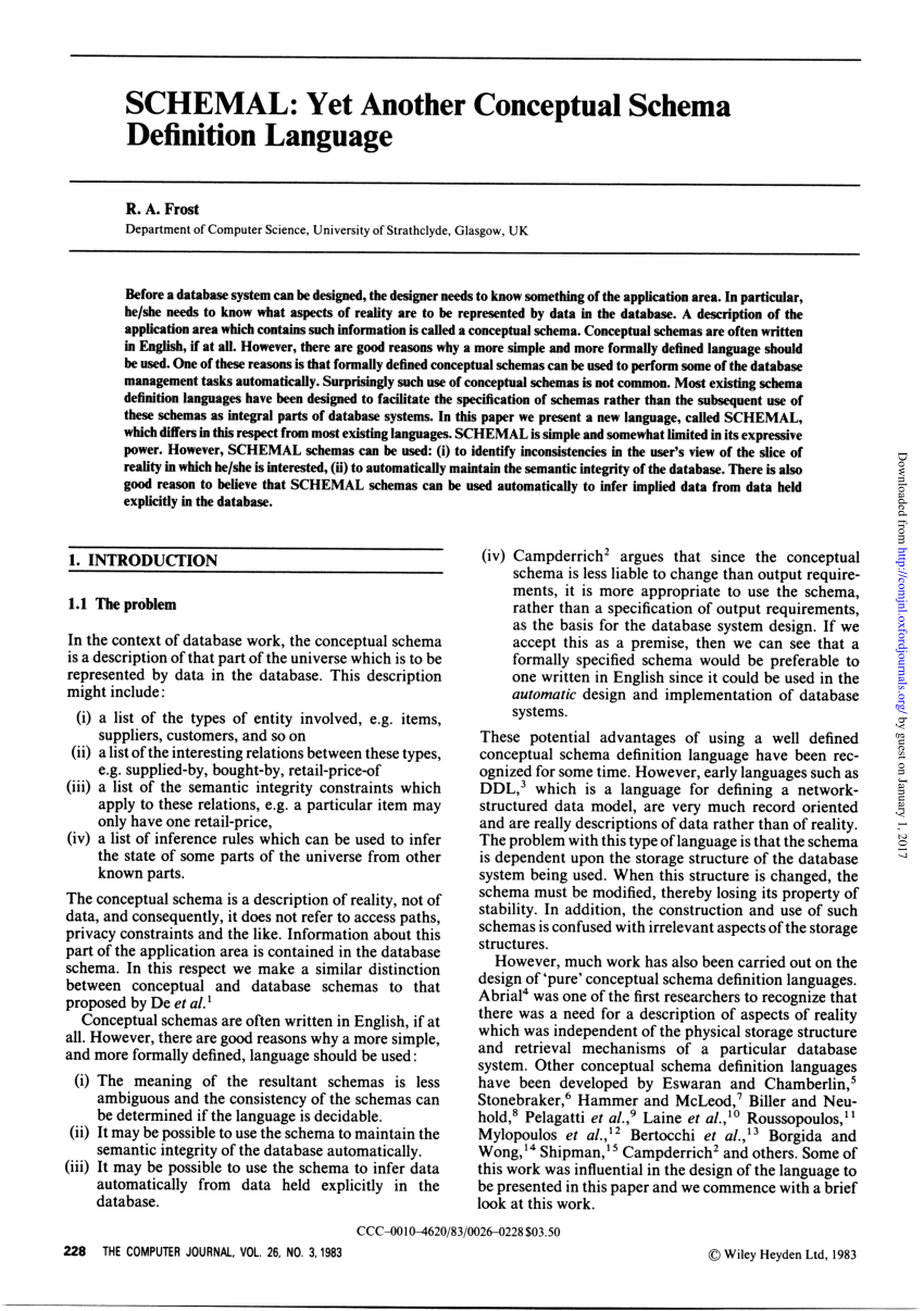 PDF) SCHEMAL: Yet Another Conceptual Schema Definition Language