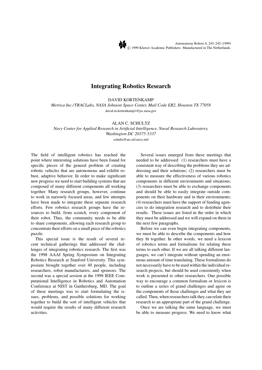 robotics research paper pdf