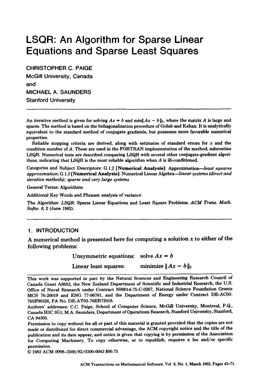 numerical linear algebra stanford