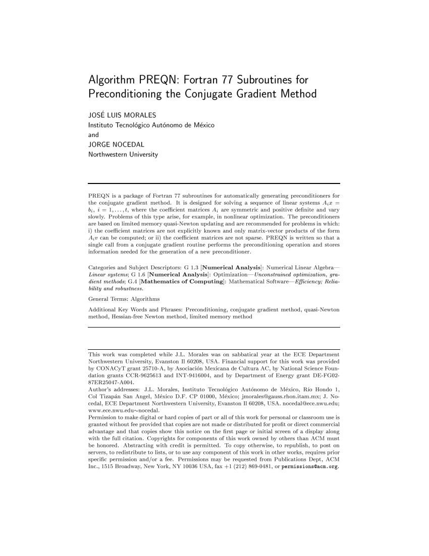 PDF] Steepest Descent and Conjugate Gradient Methods with Variable  Preconditioning