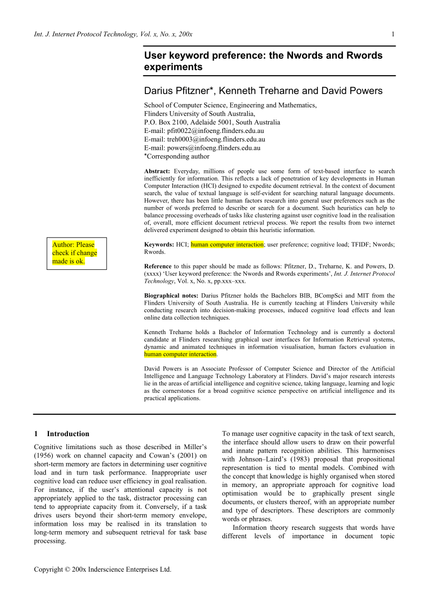 Pdf User Keyword Preference The Nwords And Rwords Experiments