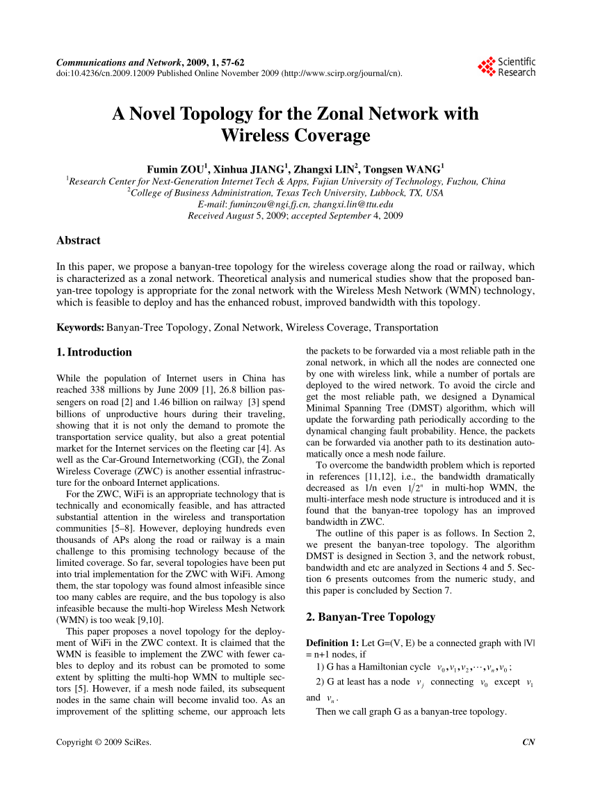 Pdf A Novel Topology For The Zonal Network With Wireless Coverage