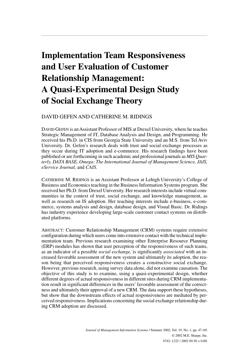 exchange theory social work journal