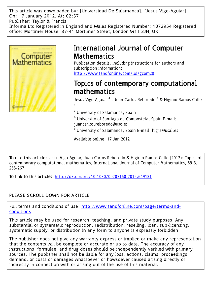research topics in computational mathematics