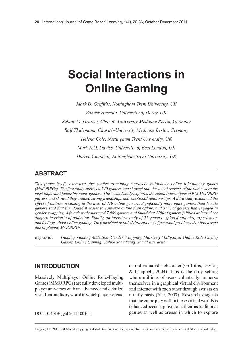 quantitative research topic about online games
