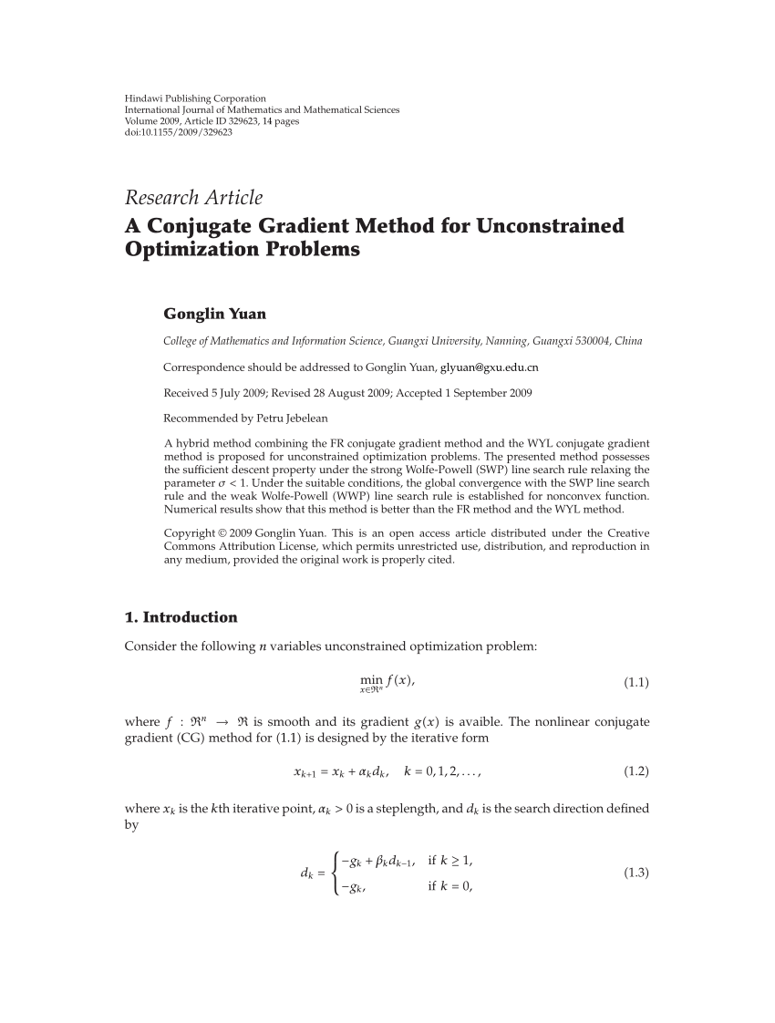 Conjugate gradient methods - Cornell University Computational Optimization  Open Textbook - Optimization Wiki