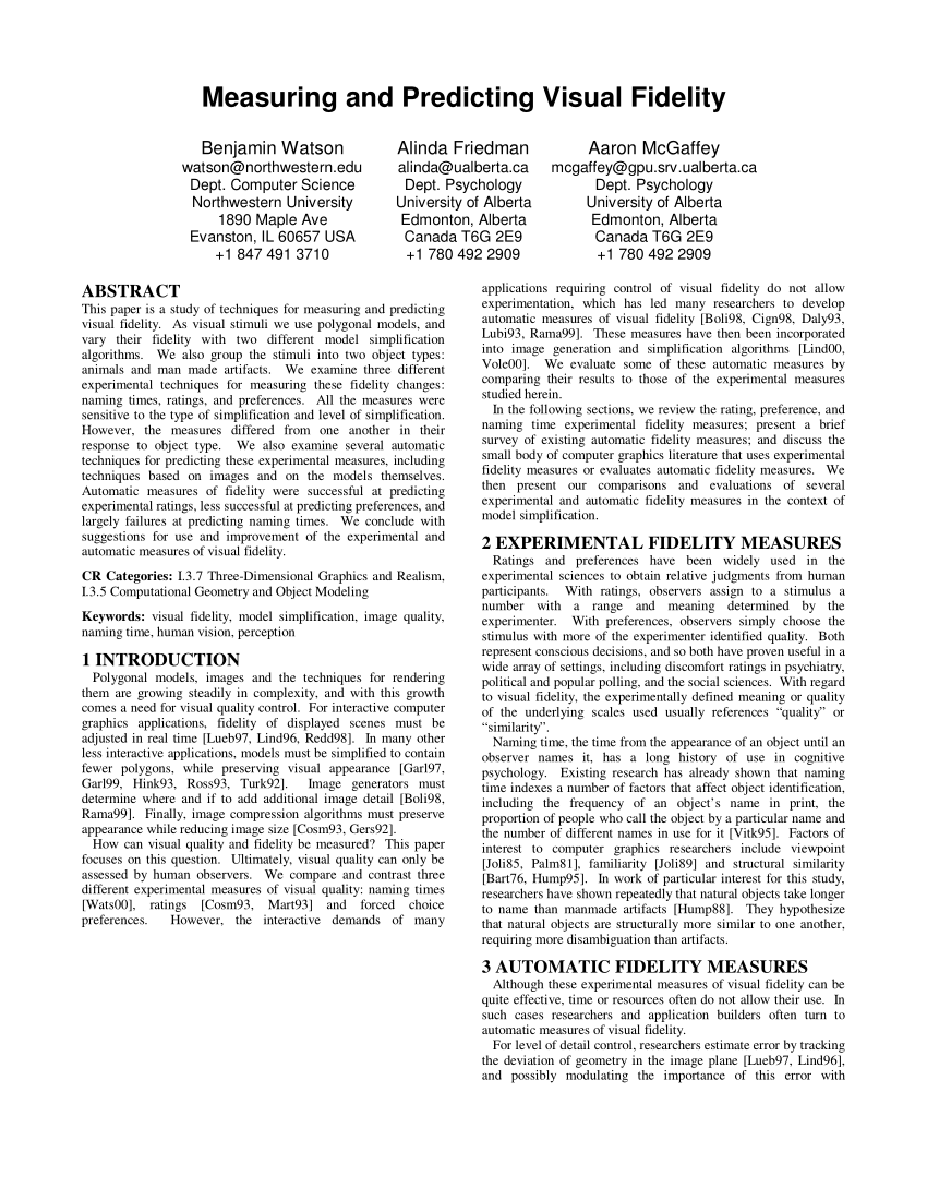 (PDF) Measuring and Predicting Visual Fidelity''