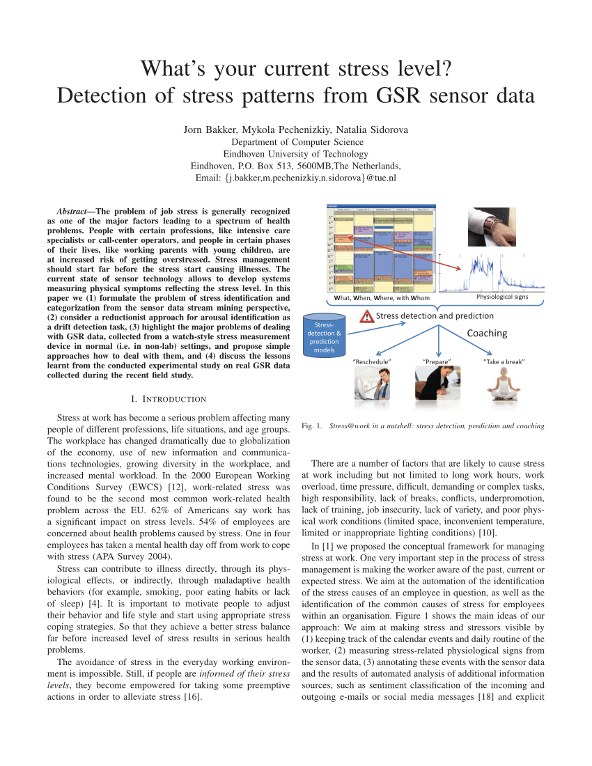Pdf What S Your Current Stress Level Detection Of Stress Patterns From Gsr Sensor Data