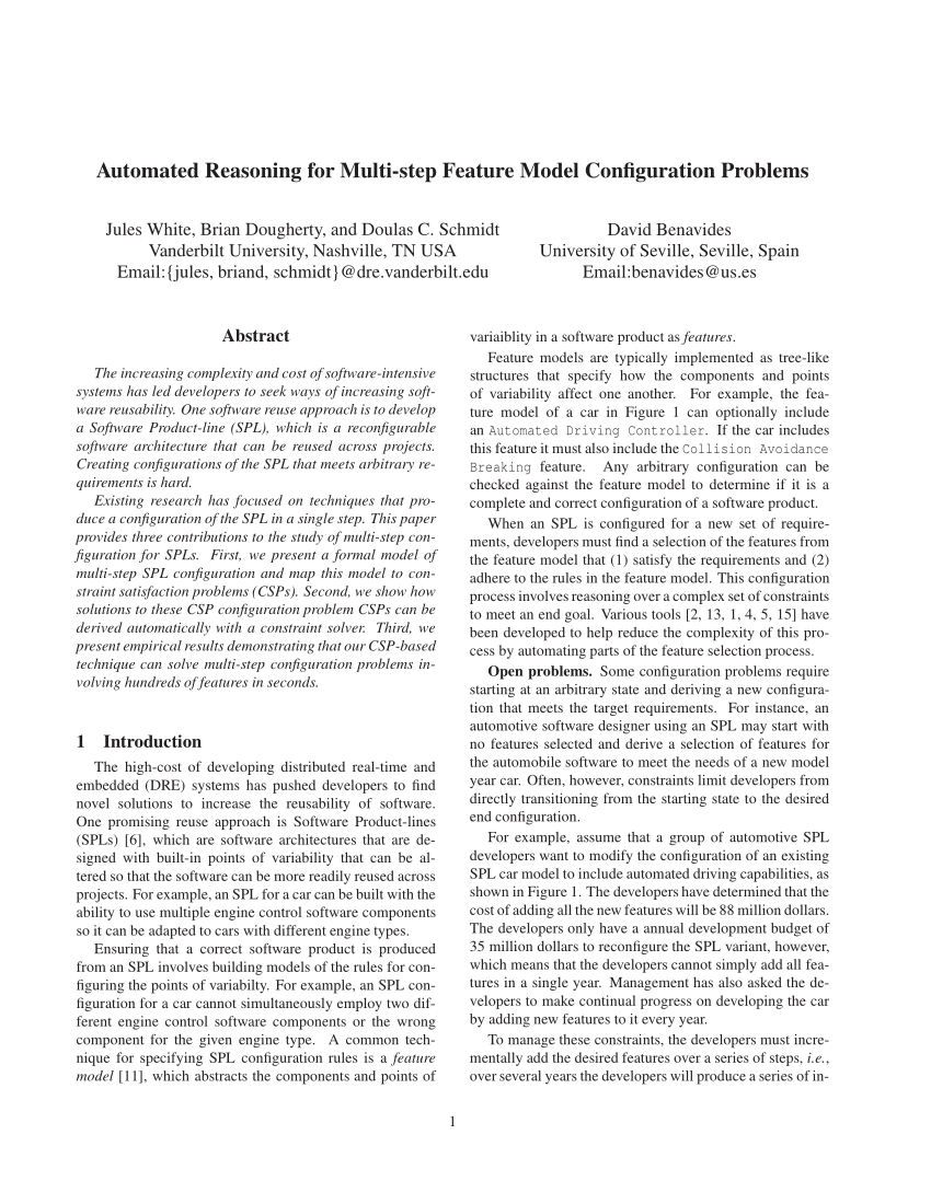 PDF) Automated Reasoning for Multi-step Feature Model