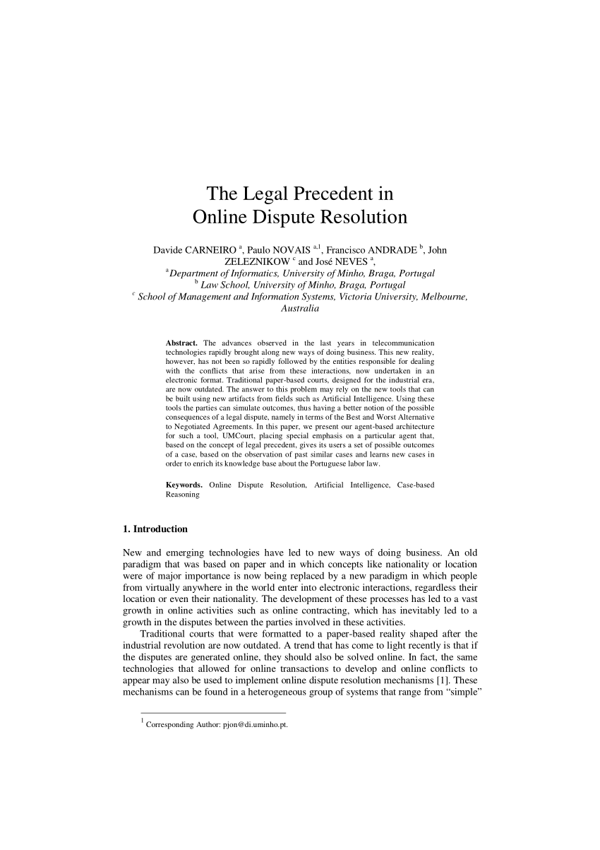 research paper on online dispute resolution