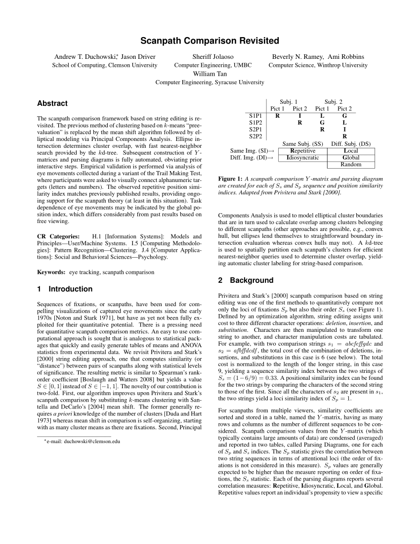 (PDF) Scanpath comparison revisited