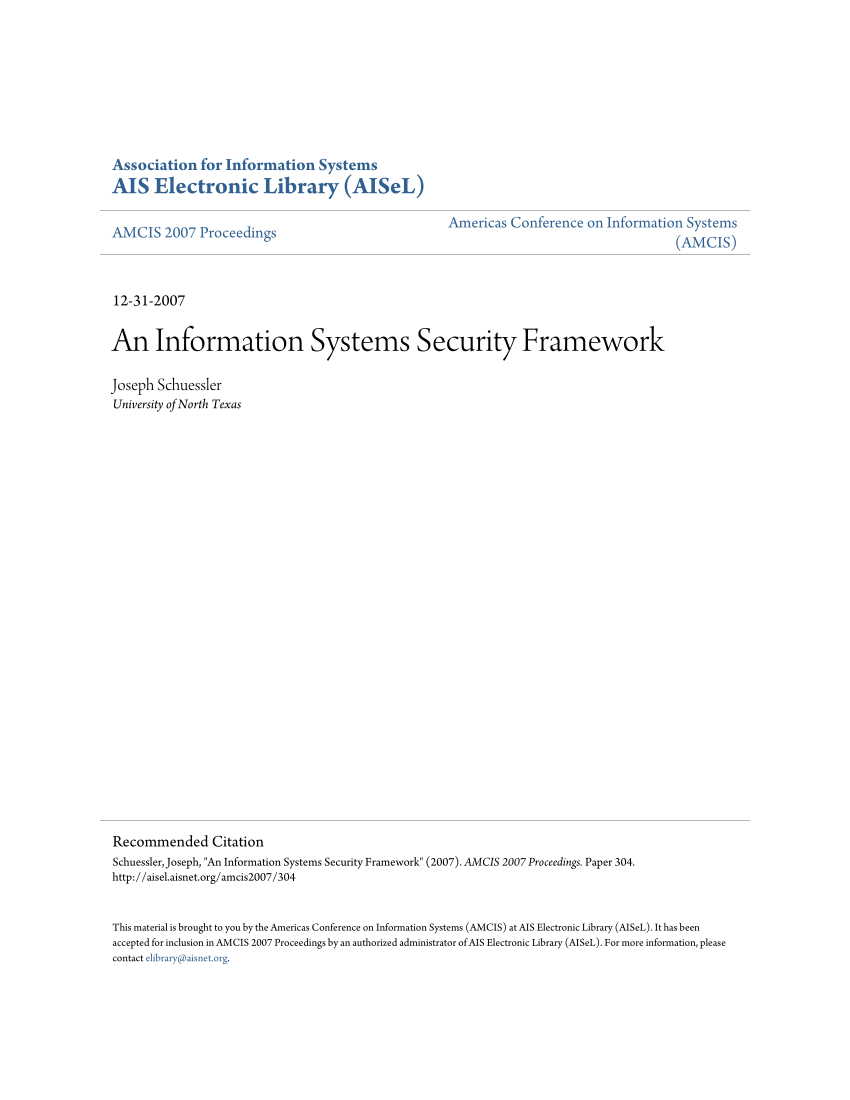 pdf-an-information-systems-security-framework