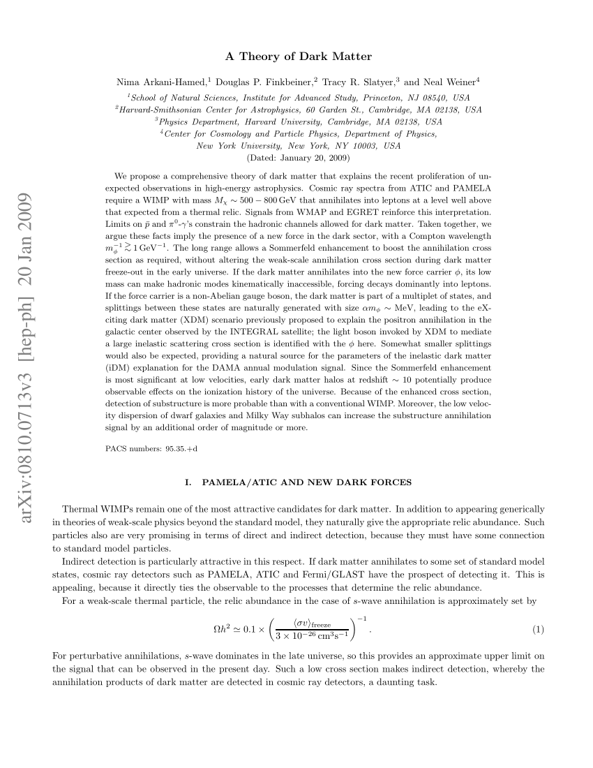 research paper about dark matter