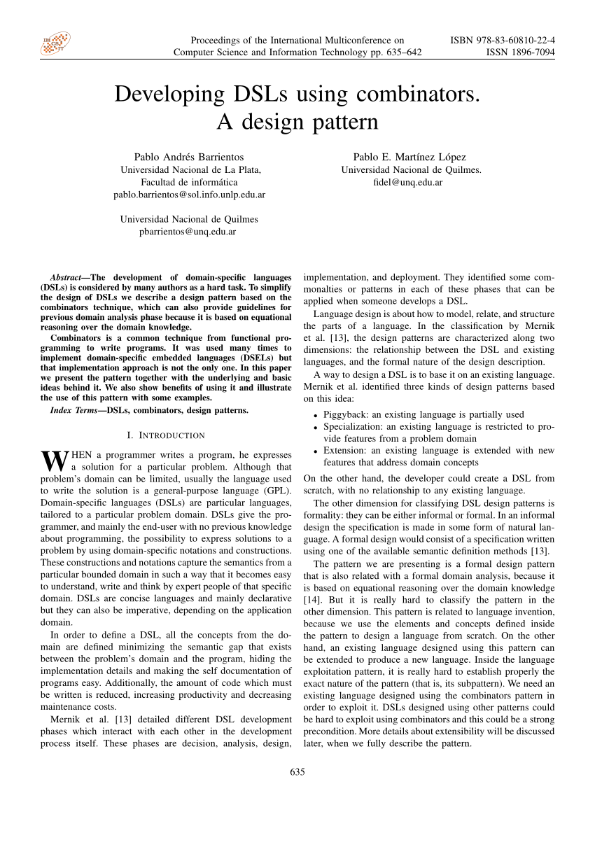 pdf-developing-dsls-using-combinators-a-design-pattern