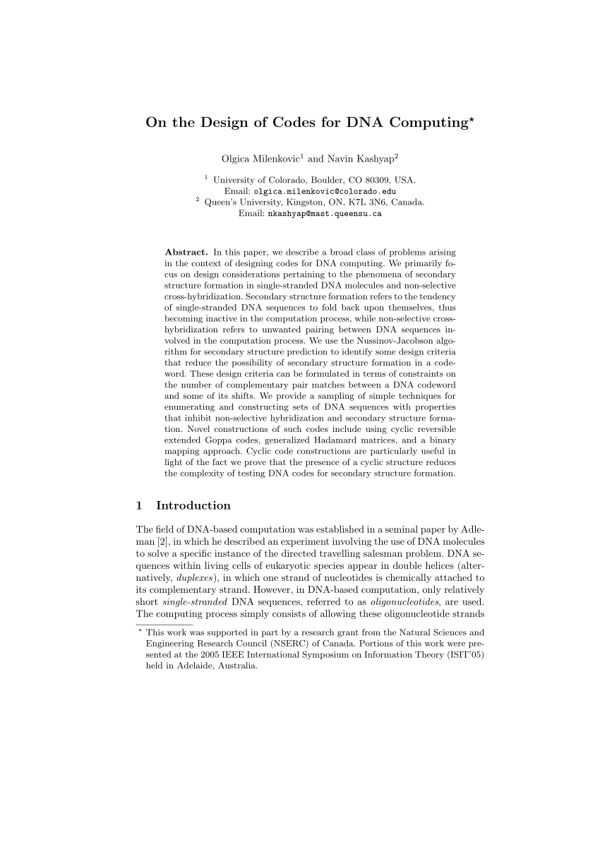 research paper on dna computing pdf