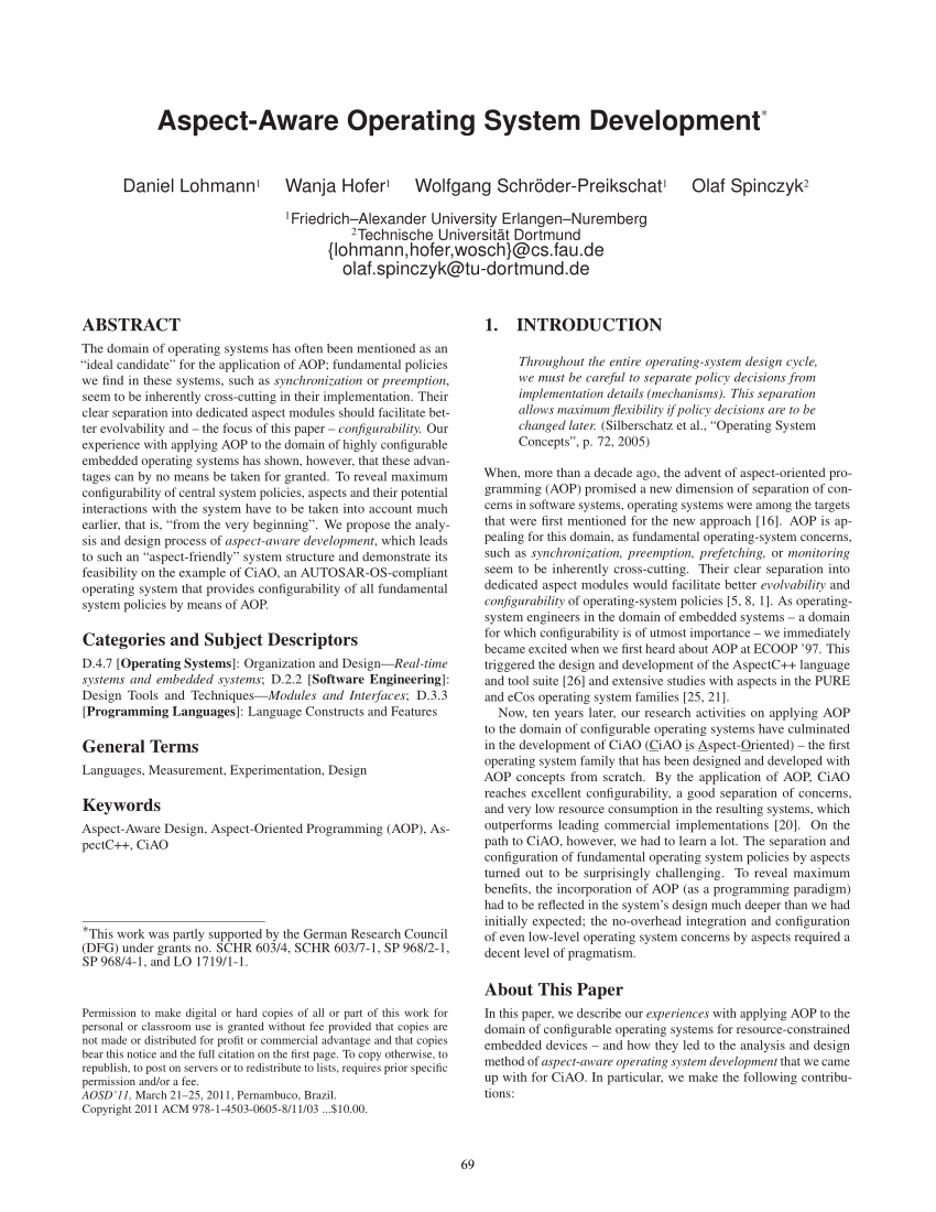 operating system subject in research