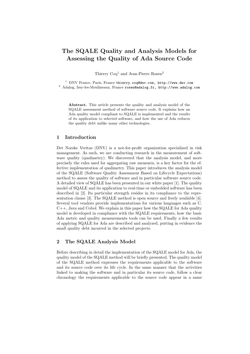 pdf-the-sqale-quality-and-analysis-models-for-assessing-the-quality-of-ada-source-code