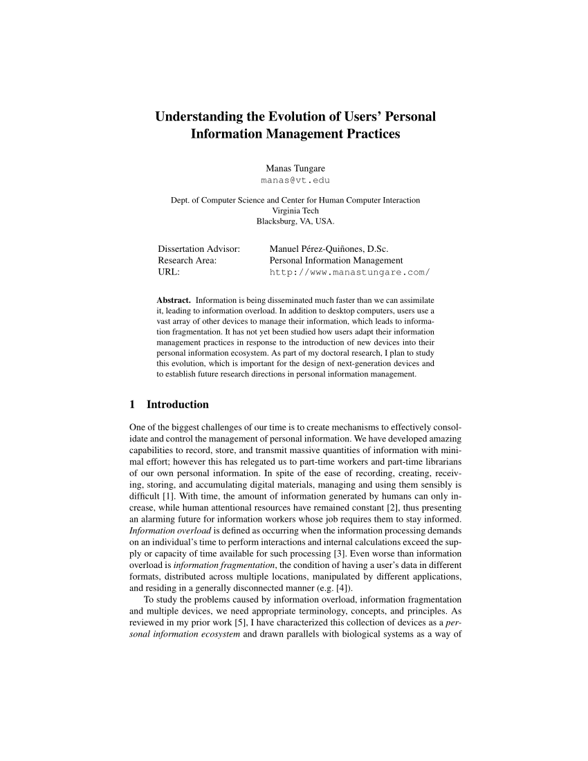 (PDF) Understanding the Evolution of Users’ Personal Information