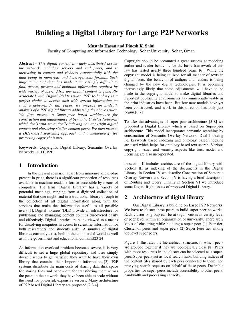 PDF) Long-term digital archiving based on selection of repositories over  P2P networks