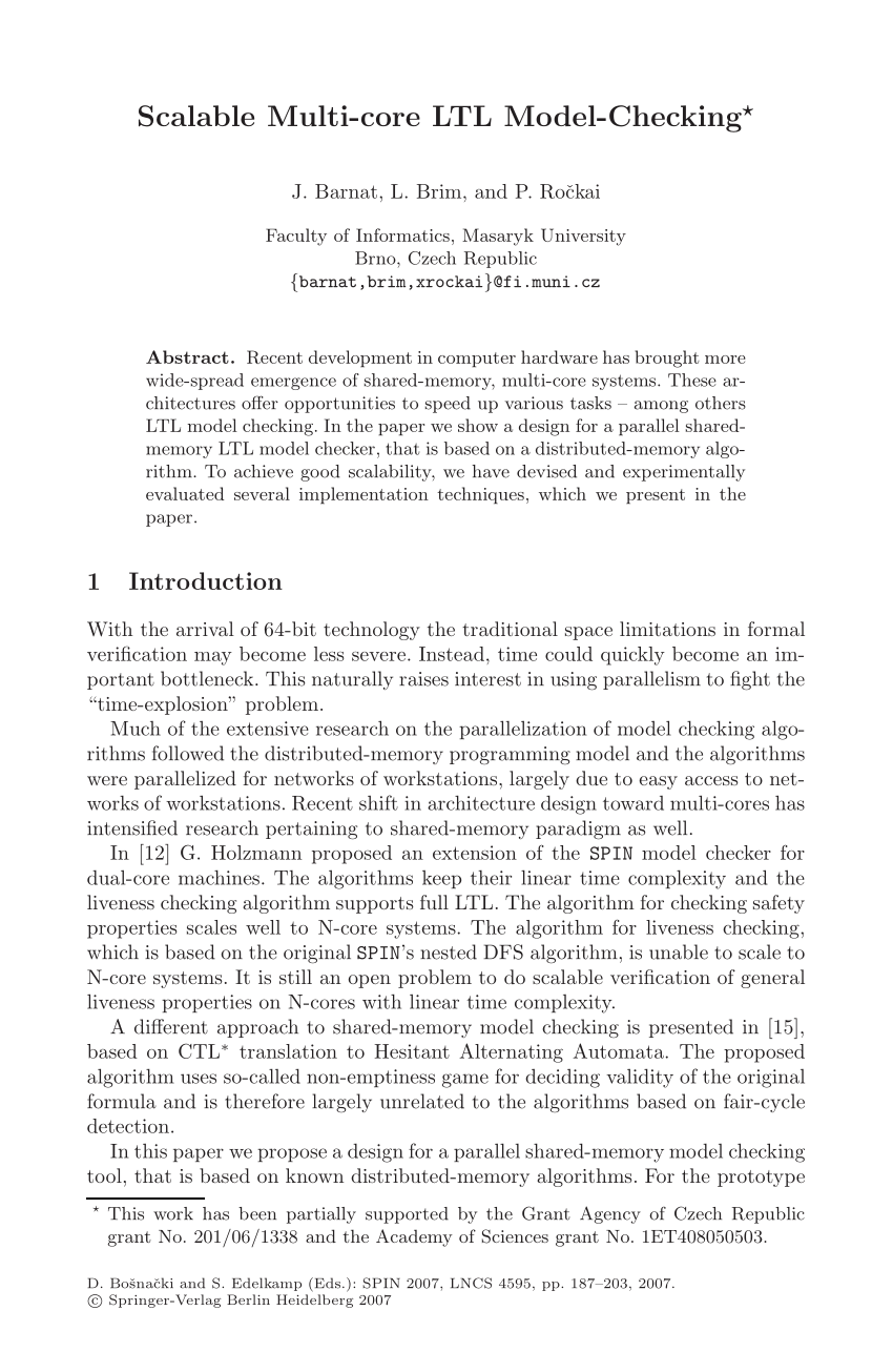 PDF) Scalable Multi-core LTL Model-Checking