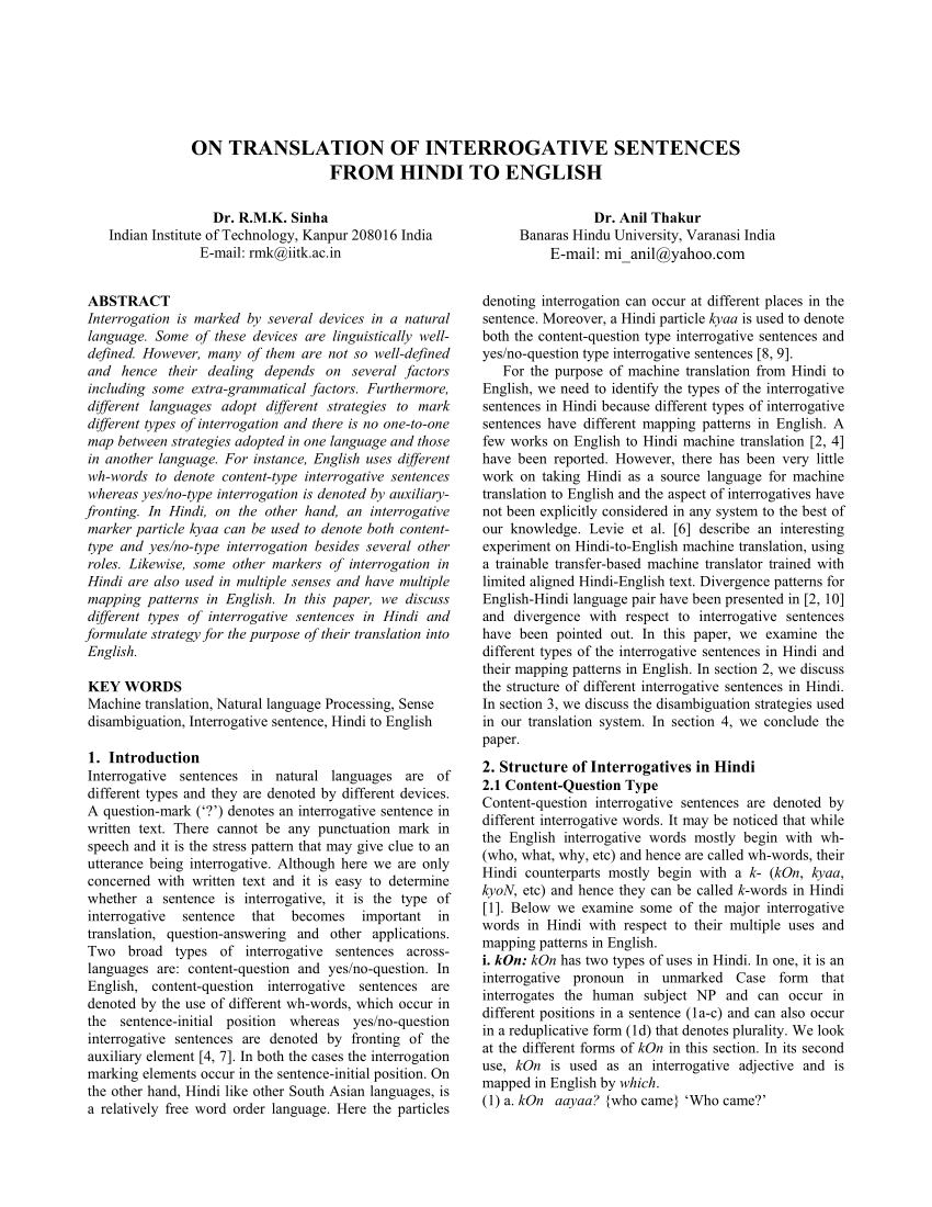 pdf-on-translation-of-interrogative-sentences-from-hindi-to-english