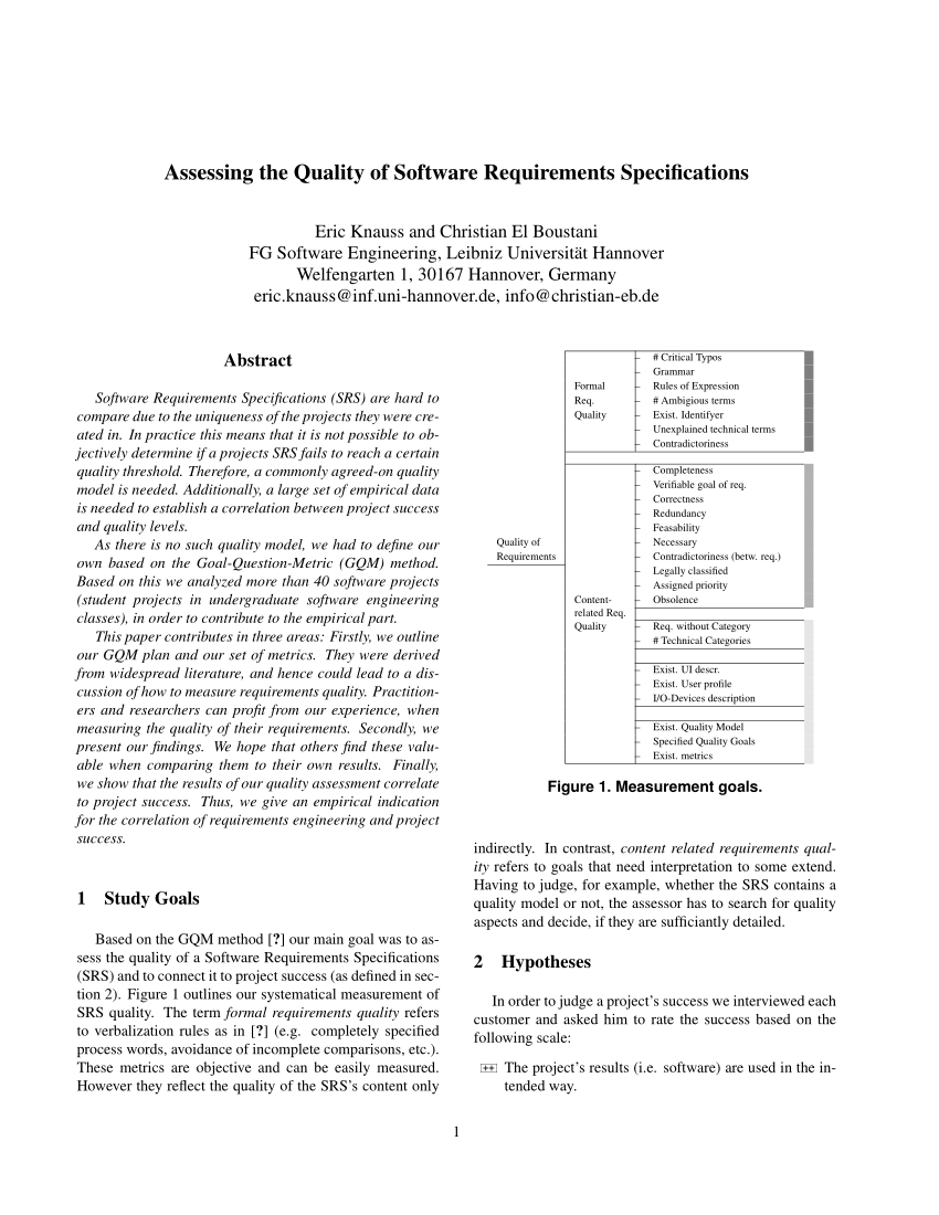 components of srs in software engineering pdf