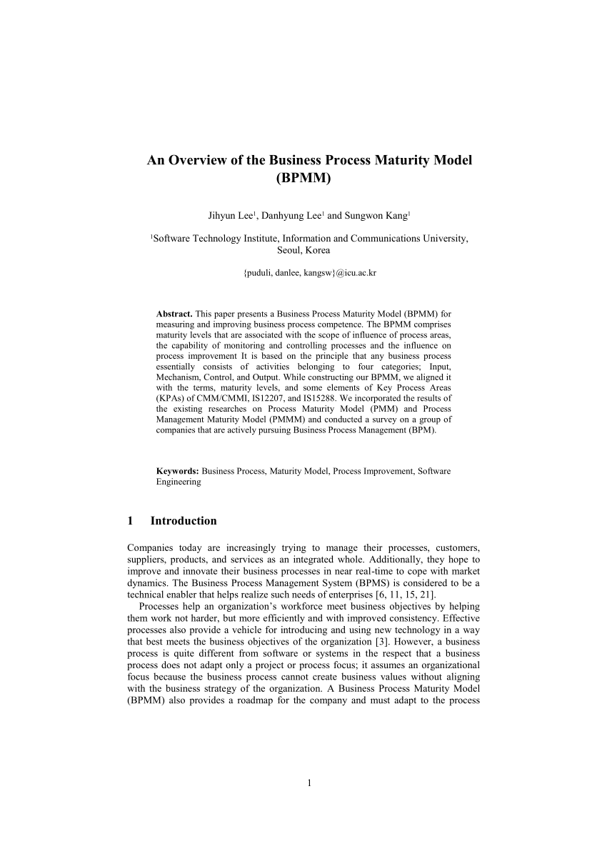 business model pdf maturity process the Process (PDF) Model of An Maturity Overview Business