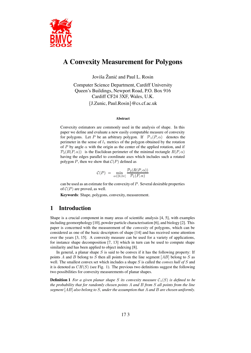 Pdf A Convexity Measurement For Polygons