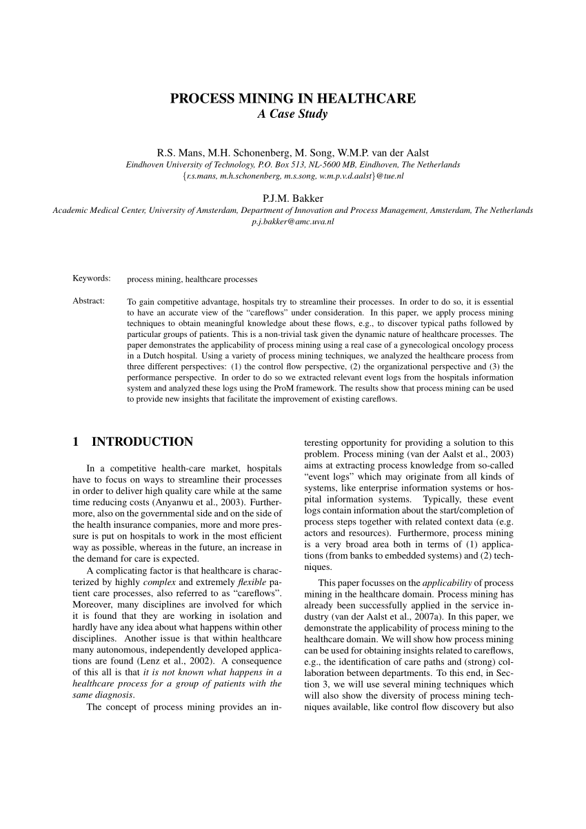 process mining healthcare case study