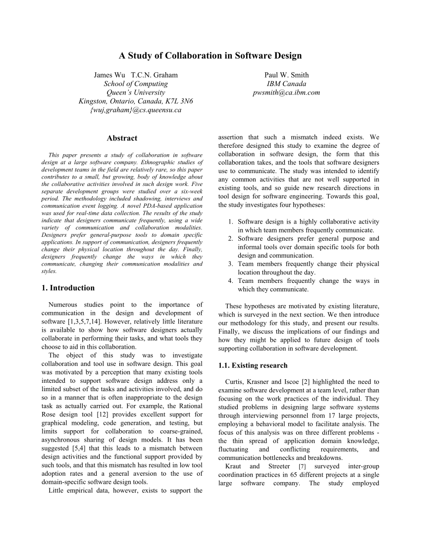 research paper on software design