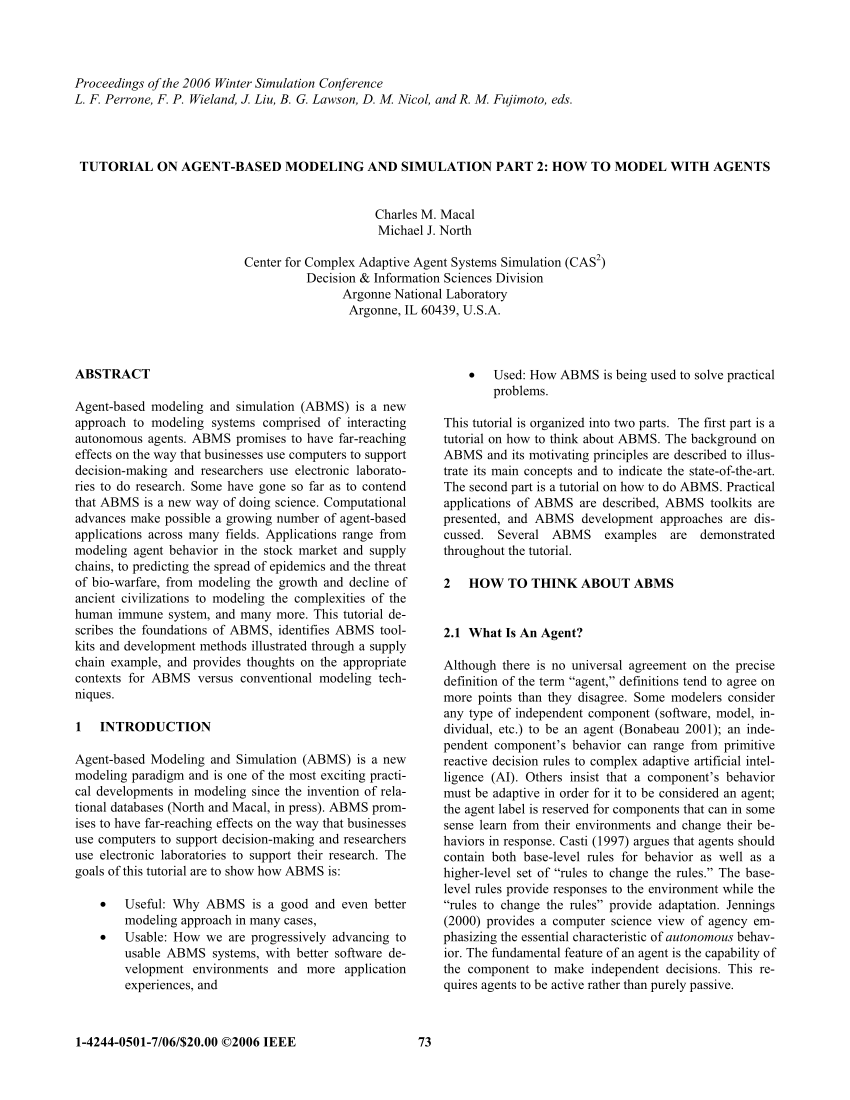 PDF) Tutorial on Agent-Based Modeling and Simulation PART 2: How