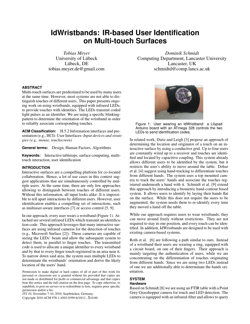Touch Identification Research Paper