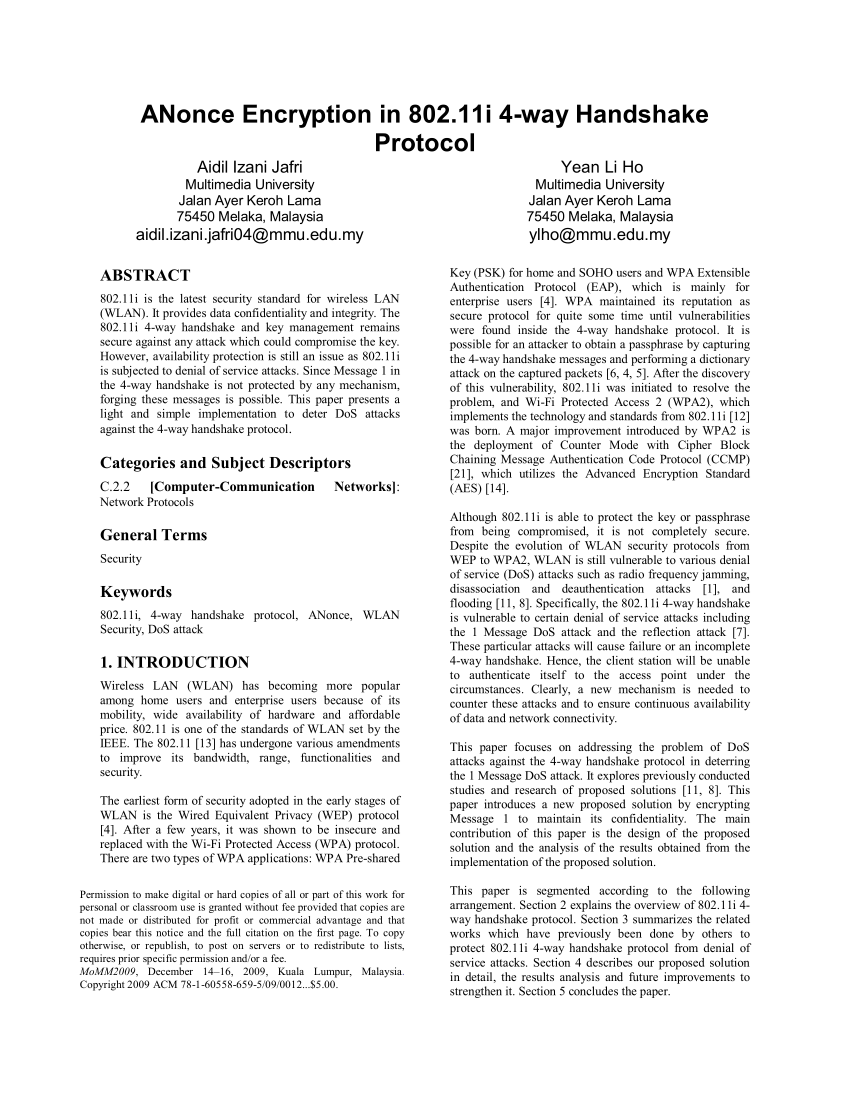 Aes Key Generated After 4-way Handshake Between Client And Ap