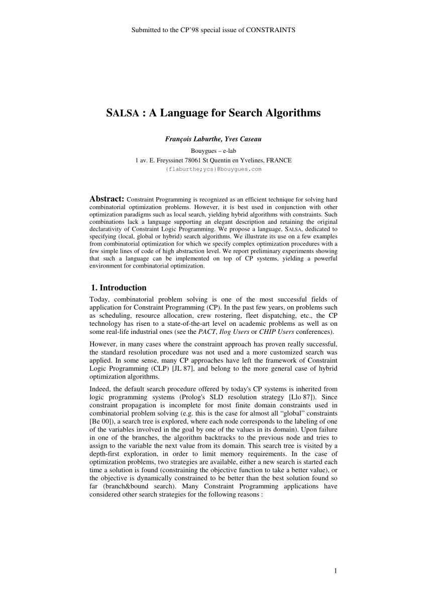 Pdf Salsa A Language For Search Algorithms