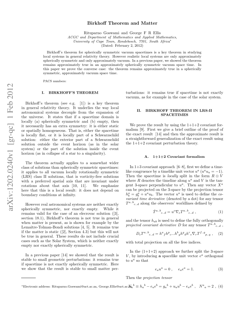 module schapen Beschikbaar PDF) Birkhoff Theorem and Matter