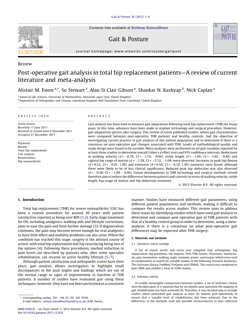 literature review gait analysis