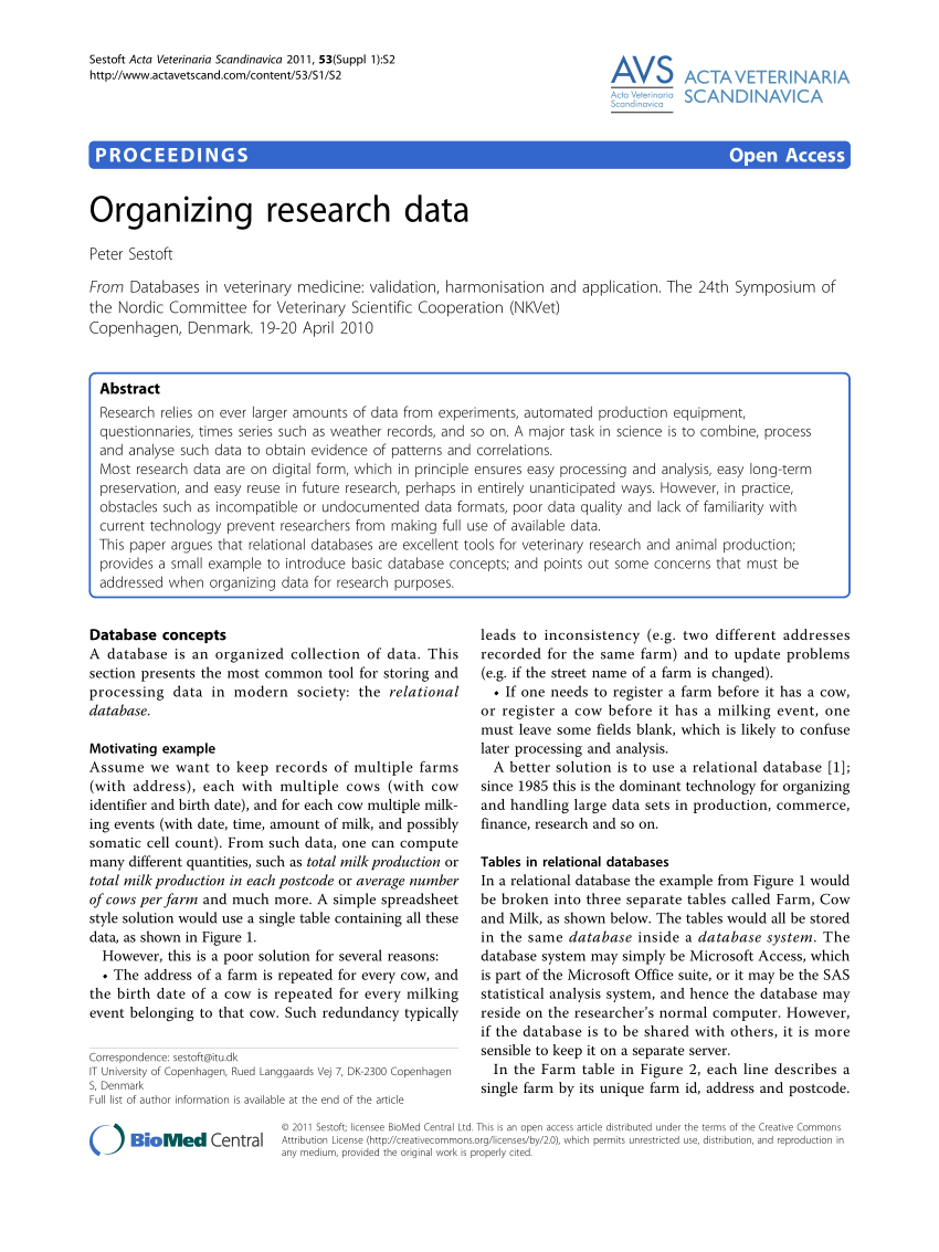 organizing research report