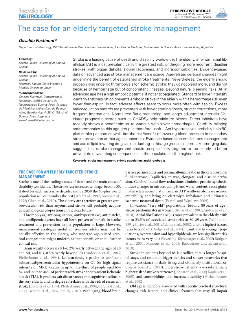 older adult with stroke case study